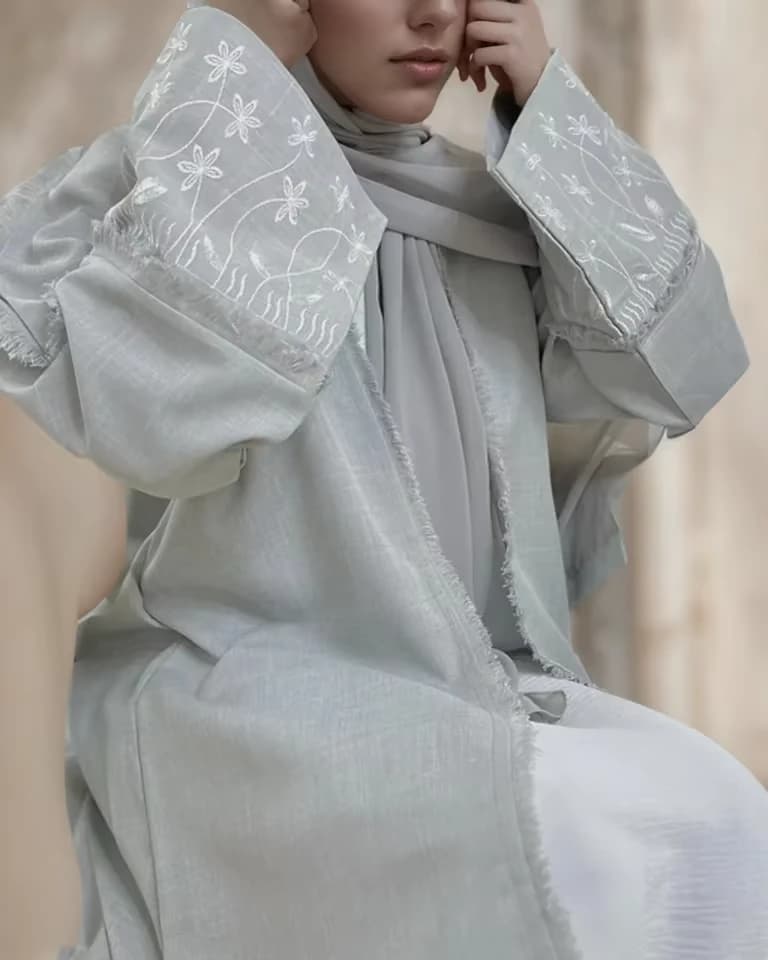 Floral print abaya